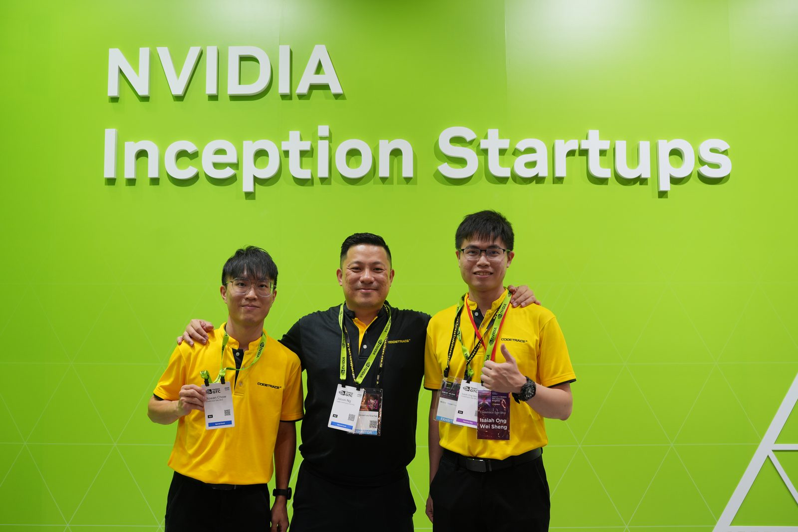 Codetrace team at the Inception wall
